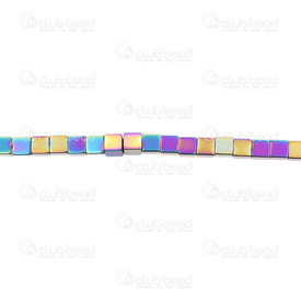 1112-1232-AB - Hematite Bead cube 4mm, AB color 1112-1232-AB,hematite 4mm,montreal, quebec, canada, beads, wholesale