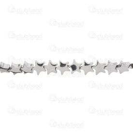 A-1112-1250-SL - Semi-precious Stone Bead Star 6MM Hematite Silver 15.5\' String A-1112-1250-SL,1112-12,montreal, quebec, canada, beads, wholesale