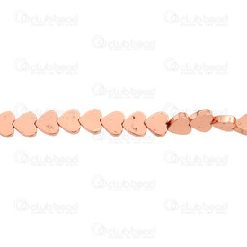 1112-1252-RGL - Semi-precious Stone Bead Heart 6x6x2mm Hematite Rose Gold 1mm Hole 15.5\'\' String 1112-1252-RGL,1112-12,montreal, quebec, canada, beads, wholesale