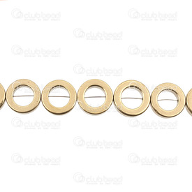 1112-12882 - Semi-precious Stone Bead Ring 14mm Hematite Gold 8mm Hole 16'' String 1112-12882,Clearance by Category,14MM,Bead,Natural,Semi-precious Stone,14MM,Round,Ring,Gold,8mm Hole,China,16'' String,Hematite,montreal, quebec, canada, beads, wholesale
