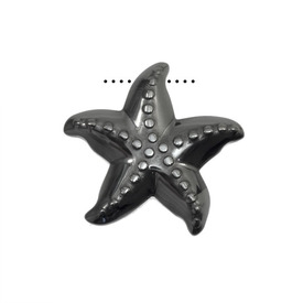 1112-1296 - Semi-precious Stone Pendant Starfish With Hole 38MM Hematite 5pcs 1112-1296,5pcs,38MM,Pendant,Natural,Semi-precious Stone,38MM,Star,Starfish,With Hole,China,5pcs,Hematite,montreal, quebec, canada, beads, wholesale