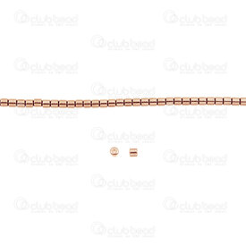1112-130107-02RGL - Semi-precious Stone Bead Cylinder 2x2mm Hematite 0.5mm Hole Rose Gold 15.5''string (approx. 180pcs) 1112-130107-02RGL,Beads,Stones,Hematite,montreal, quebec, canada, beads, wholesale