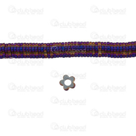 1112-130111-06MP - Semi-precious Stone Bead Flower spacer 6x1mm Hematite 2.5mm Hole Metalic Purple 15.5\'\'string 1112-130111-06MP,Beads,Stones,Hematite,montreal, quebec, canada, beads, wholesale