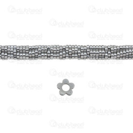 1112-130111-06WH - Bille de Pierre Fine Naturelle Separateur Fleur 6x1 Hematire Nickel Trou 2mm Corde 15po 1112-130111-06WH,Gamme régulière,Autres formes,montreal, quebec, canada, beads, wholesale
