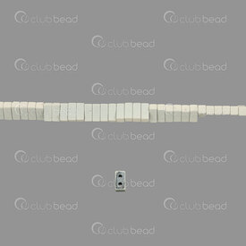 1112-130502-04WH - Semi-precious Stone Bead Rectangle 4x2x2mm Hematite two 0.5mm hole White 15.5''string (approx. 180pcs) 1112-130502-04WH,Beads,Stones,Hematite,montreal, quebec, canada, beads, wholesale