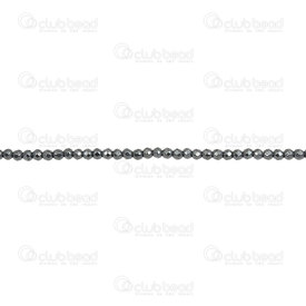 1112-130601-02 - Semi-precious Stone Bead Round Faceted 2mm Hematite 0.8mm Hole Natural 15.5" string 1112-130601-02,Beads,Stones,Hematite,montreal, quebec, canada, beads, wholesale