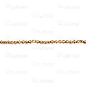 1112-130601-02GL - Semi-precious Stone Bead Round Faceted 2mm Hematite 0.8mm Hole Gold 15.5" string 1112-130601-02GL,Beads,Stones,Hematite,montreal, quebec, canada, beads, wholesale