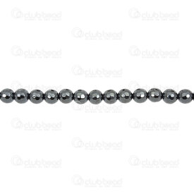 1112-130601-06 - Semi-precious Stone Bead Round Faceted 6mm Hematite 1mm Hole Natural 15.5\'\'string 1112-130601-06,Beads,Stones,Hematite,montreal, quebec, canada, beads, wholesale
