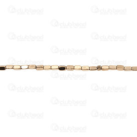 1112-1348-08 - Semi-precious Stone Bead Rounded Rectangle 4x2mm Hematite Grey-Gold 15.5'' String (app89pcs) 1112-1348-08,Beads,Stones,Hematite,montreal, quebec, canada, beads, wholesale