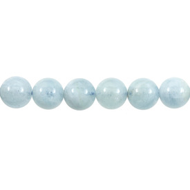 *1112-1412 - Semi-precious Stone Bead Round 10MM Aquamarine 16'' String *1112-1412,montreal, quebec, canada, beads, wholesale