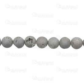 1112-1600-10SL - Semi-precious Stone Bead Druzy Round Irregular 10mm Silver 16" String (app40pcs) 1112-1600-10SL,montreal, quebec, canada, beads, wholesale