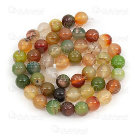 1112-1701-8mm - Natural Semi Precious Stone Bead Agate Green-Brown Autumn Round 8mm 0.8mm Hole 15in String 1112-1701-8mm,automne,montreal, quebec, canada, beads, wholesale