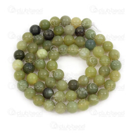 1112-1707-6mm - Natural Semi Precious Stone Bead Prestige Canada Jade Round 6mm 0.8mm Hole 15.5" String 1112-1707-6mm,can,montreal, quebec, canada, beads, wholesale
