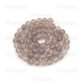 1112-1713-6mm - Natural Semi Precious Stone Bead Grey Agate B Grade Round 6mm 0.8mm Hole 15.5" String 1112-1713-6mm,1112-,montreal, quebec, canada, beads, wholesale
