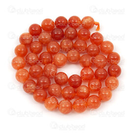 1112-1714-2-8mm - Bille de Pierre Fine Naturelle Jade Mashan Orange Opaque Teint Rond 8mm Trou 0.8mm Corde de 15po 1112-1714-2-8mm,MASHA,montreal, quebec, canada, beads, wholesale