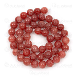 1112-1715-2-8mm - Bille de Pierre Fine Naturelle Jade Mashan Rouge Framboise Opaque Teint Rond 8mm Trou 0.8mm Corde de 15po 1112-1715-2-8mm,MASHA,montreal, quebec, canada, beads, wholesale