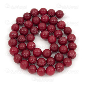 1112-1715-8mm - Natural Semi Precious Stone Bead Mashan Jade Opaque Dark Red Dyed Round 8mm 0.8mm Hole 15.5" String 1112-1715-8mm,montreal, quebec, canada, beads, wholesale