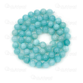 1112-1725-6mm - Natural Semi Precious Stone Bead Mashan Jade Opaque Light Turquoise Dyed Round 6mm 0.8mm Hole 15in String 1112-1725-6mm,Pierre fine turquoise,montreal, quebec, canada, beads, wholesale