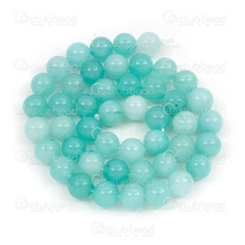 1112-1725-8mm - Bille de Pierre Fine Naturelle Jade Mashan Turquoise Pale Opaque Teint Rond 8mm Trou 0.8mm Corde de 15po 1112-1725-8mm,Turquoise 8mm,montreal, quebec, canada, beads, wholesale