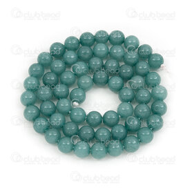 1112-1734-6mm - Natural Semi Precious Stone Bead Mashan Jade Opaque Teal Dyed Round 6mm 0.8mm Hole 15in String 1112-1734-6mm,sarcelle,montreal, quebec, canada, beads, wholesale