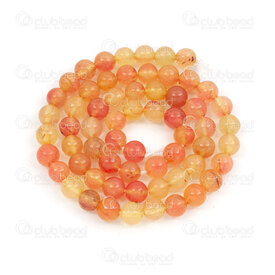 1112-1739-6mm - Natural Semi Precious Stone Bead Agate Yellow-Orange Dyed Round 6mm 0.8mm Hole 15in String 1112-1739-6mm,Bille jaune 8mm,montreal, quebec, canada, beads, wholesale