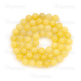 1112-1741-6mm - Natural Semi Precious Stone Bead Mashan Jade Opaque Yellow Dyed Calibrated Round 6mm 0.8mm Hole 15in String 1112-1741-6mm,pierre jade jaune,montreal, quebec, canada, beads, wholesale