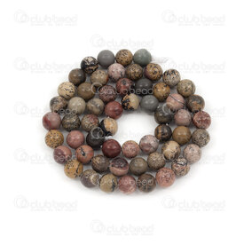 1112-1742-6mm - Natural Semi Precious Stone Bead Flower Jasper Round 6mm 0.8mm hole 15in String 1112-1742-6mm,jaspe 6mm,montreal, quebec, canada, beads, wholesale