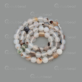 1112-1746-6mm - Bille de Pierre Fine Naturelle Agate Fleur Noir Rond 6mm Trou 0.8mm Corde de 15po 1112-1746-6mm,rond 0.6mm noir,montreal, quebec, canada, beads, wholesale