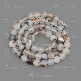 1112-1746-M-6mm - Bille de Pierre Fine Naturelle Agate Fleur Noir Mat Rond 6mm Trou 0.8mm Corde de 15po 1112-1746-M-6mm,mat 6mm,montreal, quebec, canada, beads, wholesale