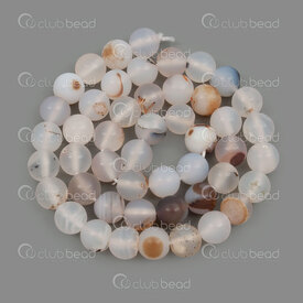 1112-1746-M-8mm - Natural Semi Precious Stone Bead Matt Black Flower Agate Round 8mm 0.8mm hole 15.5\" String 1112-1746-M-8mm,Beads,Stones,Semi-precious,montreal, quebec, canada, beads, wholesale