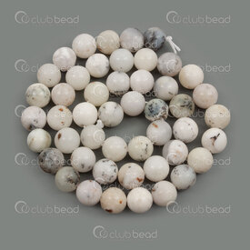 1112-1756-8mm - Natural Semi Precious Stone Bead Prestige White Opal Round 8mm 0.8mm Hole 15.5" String 1112-1756-8mm,Gold Filled,montreal, quebec, canada, beads, wholesale