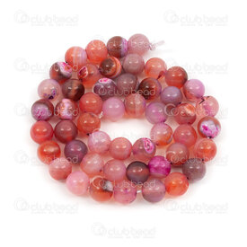 1112-1759-8mm - Natural Semi Precious Stone Bead Agate Pink-Peach Dyed Round 8mm 0.8mm Hole 15in String 1112-1759-8mm,Corde de pierre naturelle 8mm rose,montreal, quebec, canada, beads, wholesale