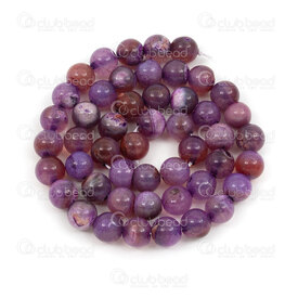 1112-1764-8mm - Bille de Pierre Fine Naturelle Agate Mauve Teint Rond 8mm Trou 0.8mm Corde de 15po 1112-1764-8mm, Natural Semi Precious Stone Bead Cracked Agate,montreal, quebec, canada, beads, wholesale