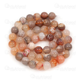 1112-1766-8mm - Natural Semi Precious Stone Bead Agate Brown-Beige Dyed Round 8mm 0.8mm Hole 15in String 1112-1766-8mm,pierre brun,montreal, quebec, canada, beads, wholesale