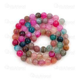 1112-1767-6mm - Bille de Pierre Fine Naturelle Agate Craquelé Rose-Bleu Teint Rond 6mm Trou 0.8mm Corde de 15po 1112-1767-6mm, Natural Semi Precious Stone Bead Cracked Agate,montreal, quebec, canada, beads, wholesale