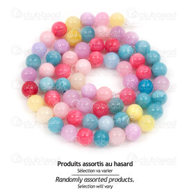 1112-1773-6-MIX - Natural Semi Precious Stone Bead Caiyun Jade Mix Color Dyed Round 8mm 0.8mm hole 15in String 1112-1773-6-MIX,Caiyun,montreal, quebec, canada, beads, wholesale