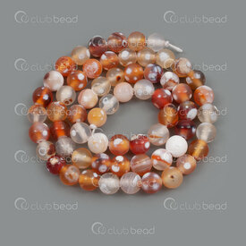 1112-1781-6mm - Natural Semi Precious Stone Bead Orange Fire Agate Round 6mm 0.8mm Hole 15.5in String 1112-1781-6mm,Beads,montreal, quebec, canada, beads, wholesale