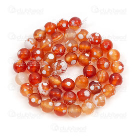 1112-1781-8mm - Natural Semi Precious Stone Bead Orange Fire Agate Round 8mm 0.8mm Hole 15.5in String 1112-1781-8mm,PIERRES NATURELLES,montreal, quebec, canada, beads, wholesale