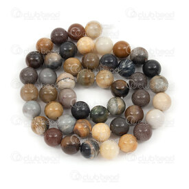 1112-1785-8mm - Natural Semi Precious Stone Bead Purple Roland Granite Round 8mm 0.8mm Hole 15in String 1112-1785-8mm,billes mauve,montreal, quebec, canada, beads, wholesale