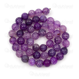 1112-1788-8mm - Bille de Pierre Fine Naturelle Agate de Feu Craquele Mauve Teint Rond 8mm Trou 0.8mm Corde de 15po 1112-1788-8mm,agate,montreal, quebec, canada, beads, wholesale