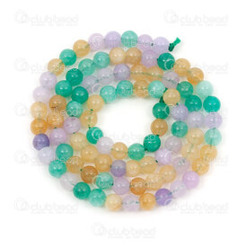 1112-1791-4mm - Natural Semi Precious Stone Bead Quartz Three Color Dyed Round 4mm 0.5mm Hole 15in String 1112-1791-4mm,thr,montreal, quebec, canada, beads, wholesale