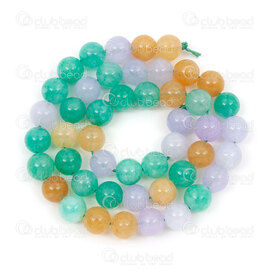 1112-1791-8mm - Bille de Pierre Fine Naturelle Quartz Trois Couleur Teint Rond 8mm Trou 0.8mm Corde de 15po 1112-1791-8mm,thr,montreal, quebec, canada, beads, wholesale