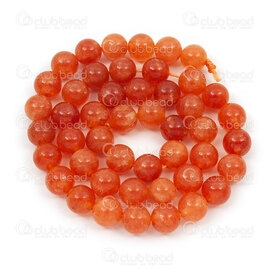 1112-1793-2-8mm - Natural Semi Precious Stone Bead Burnt Orange Chalcedony Dyed Round 8mm 0.8mm hole 15in String 1112-1793-2-8mm,fs,montreal, quebec, canada, beads, wholesale