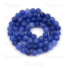 1112-1793-3-6mm - Natural Semi Precious Stone Bead Royal Blue Chalcedony Dyed Round 6mm 0.8mm hole 15in String 1112-1793-3-6mm,d,montreal, quebec, canada, beads, wholesale
