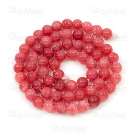 1112-1793-4-6mm - Natural Semi Precious Stone Bead Pink Chalcedony Dyed Round 6mm 0.8mm hole 15in String 1112-1793-4-6mm,sem_t,montreal, quebec, canada, beads, wholesale