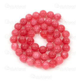 1112-1793-4-8mm - Natural Semi Precious Stone Bead Pink Chalcedony Dyed Round 8mm 0.8mm hole 15in String 1112-1793-4-8mm,SS,montreal, quebec, canada, beads, wholesale