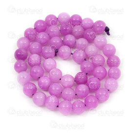 1112-1793-6-8mm - Natural Semi Precious Stone Bead Purple Chalcedony Dyed Round 8mm 0.8mm hole 15in String 1112-1793-6-8mm,0.8,montreal, quebec, canada, beads, wholesale