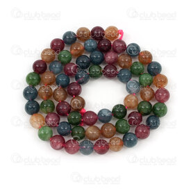 1112-1793-6mm - Bille de Pierre Fine Naturelle Calcedoine Couleur Mix Rond 6mm Trou 0.8mm Corde 15po 1112-1793-6mm,Pierres Fines,montreal, quebec, canada, beads, wholesale