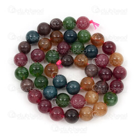 1112-1793-8mm - Bille de Pierre Fine Naturelle Calcedoine Couleur Mix Rond 8mm Trou 0.8mm Corde 15po 1112-1793-8mm,Gamme régulière,Billes rondes,montreal, quebec, canada, beads, wholesale