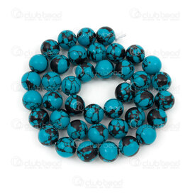 1112-1794-10mm - Bille de Pierre Fine Reconstitue Turquoise Xinjiang Rond 10mm Trou 1mm Corde 15po 1112-1794-10mm,Gamme régulière,montreal, quebec, canada, beads, wholesale